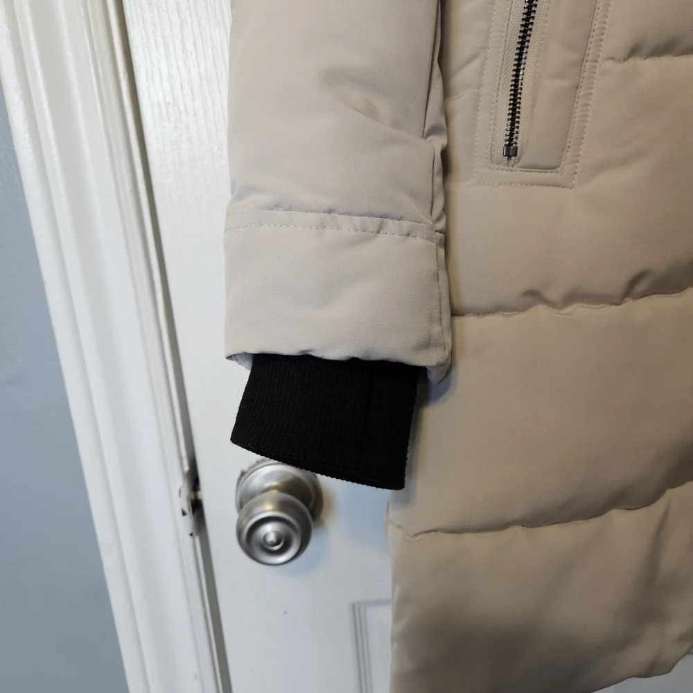 Nine West Light Beige Puffer Coat with Fur Hood - Picture 6 of 7
